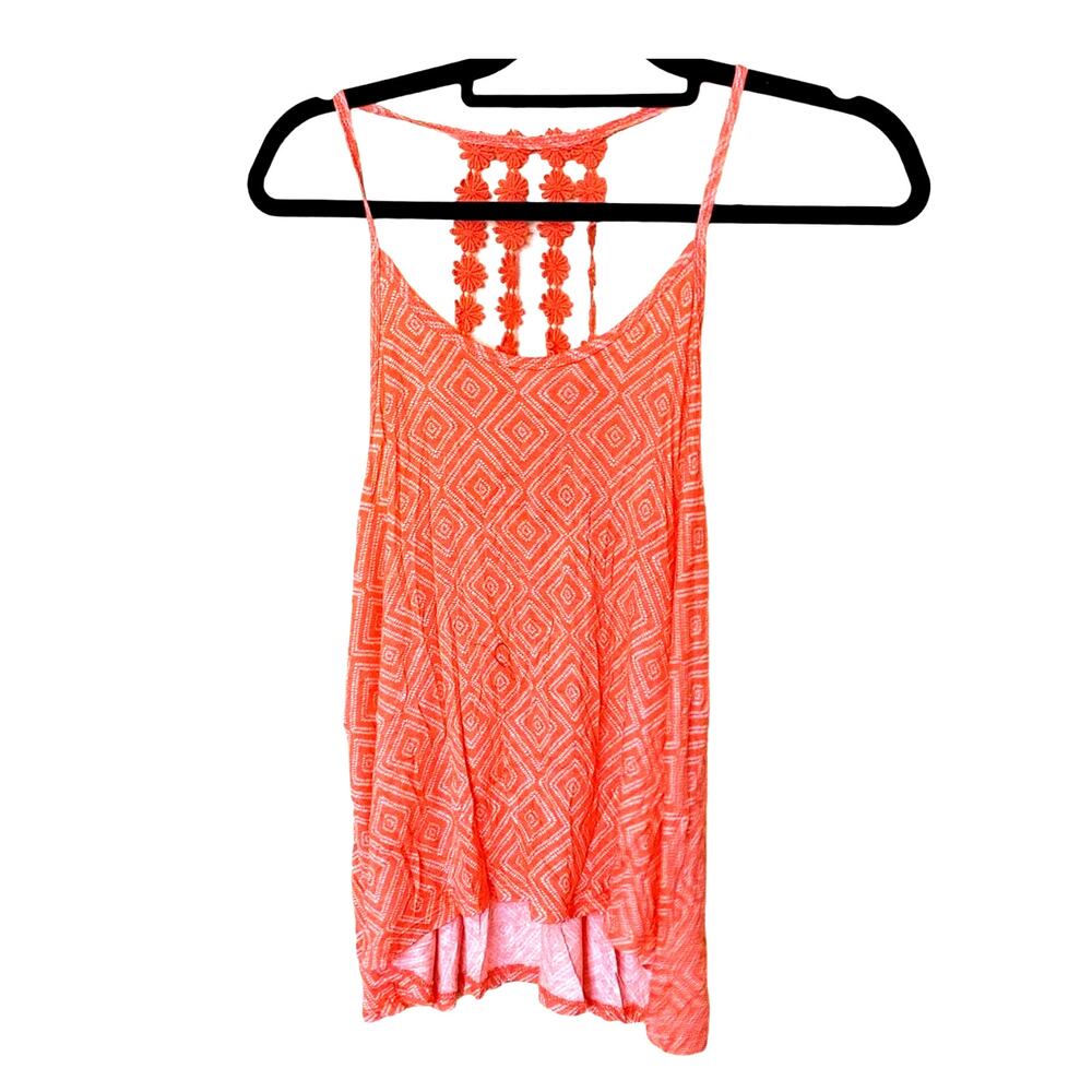 Aeropostale Size Medium M Flower Strap Pink White Tank Top Soft NEW NWT